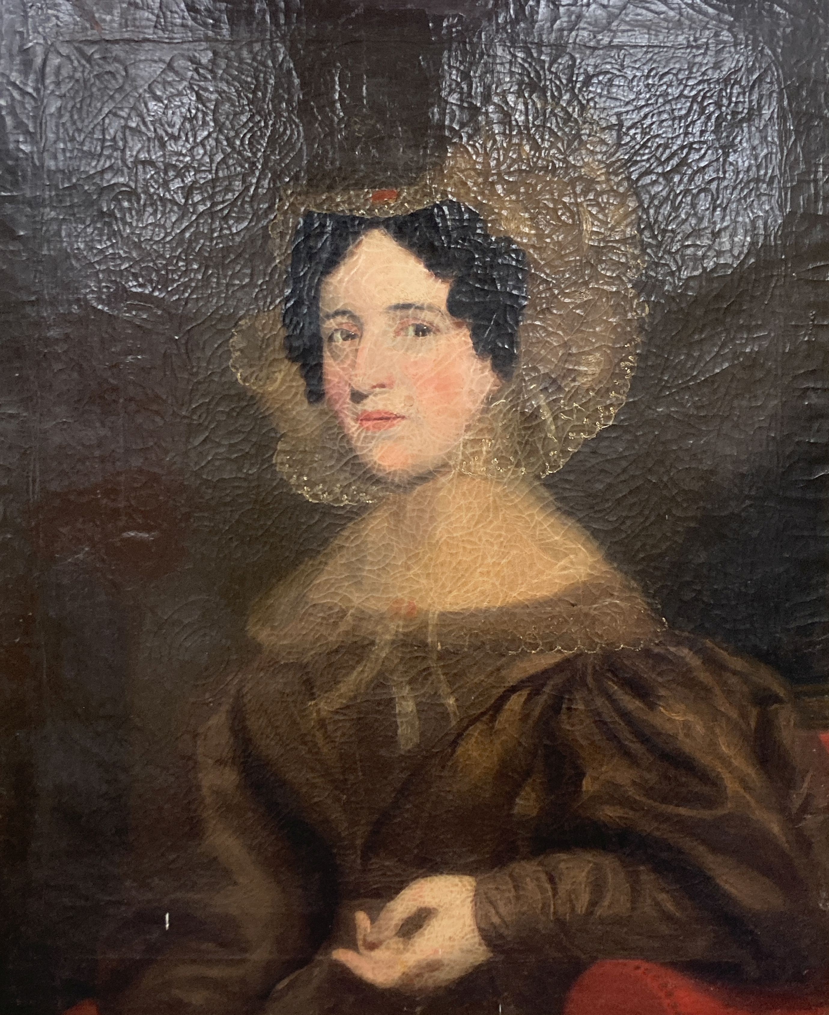 19th century English School, oil on canvas, portrait of a woman, 76 x 62cm.